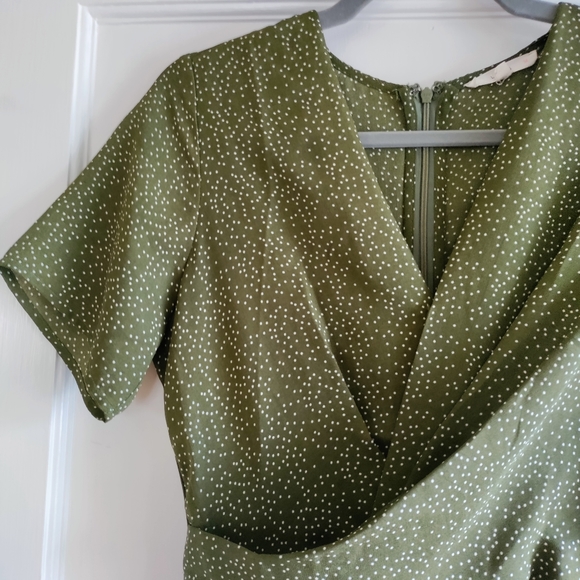 Le Lis Pants - SOLD Le Lis Green Polkadot Jumpsuit